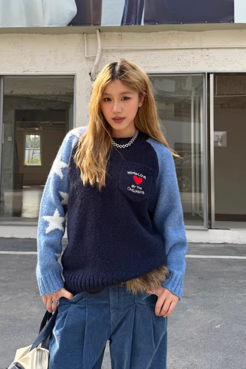 Pullover Raglan Sweater Knit