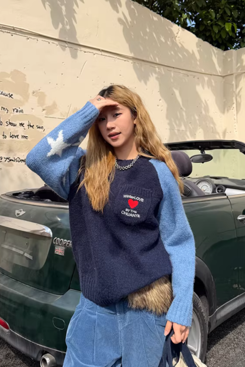 Pullover Raglan Sweater Knit