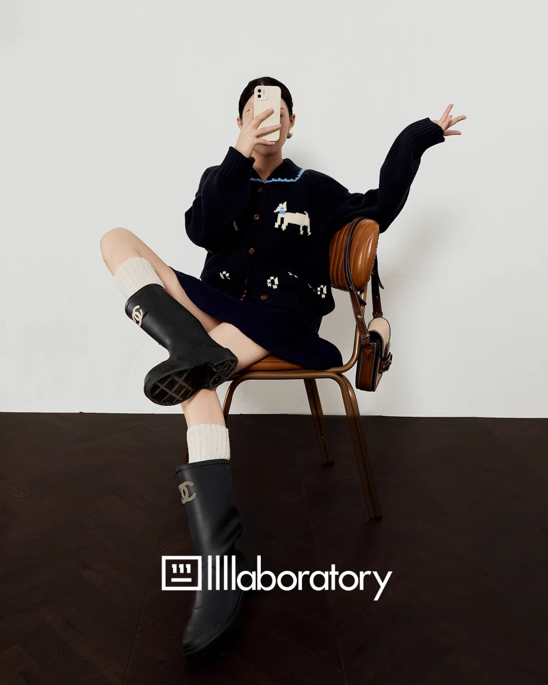 Puppy Jacquard Knit Cardigan / Mini Skirt Puppy Jacquard Knit Cardigan / Mini Skirt