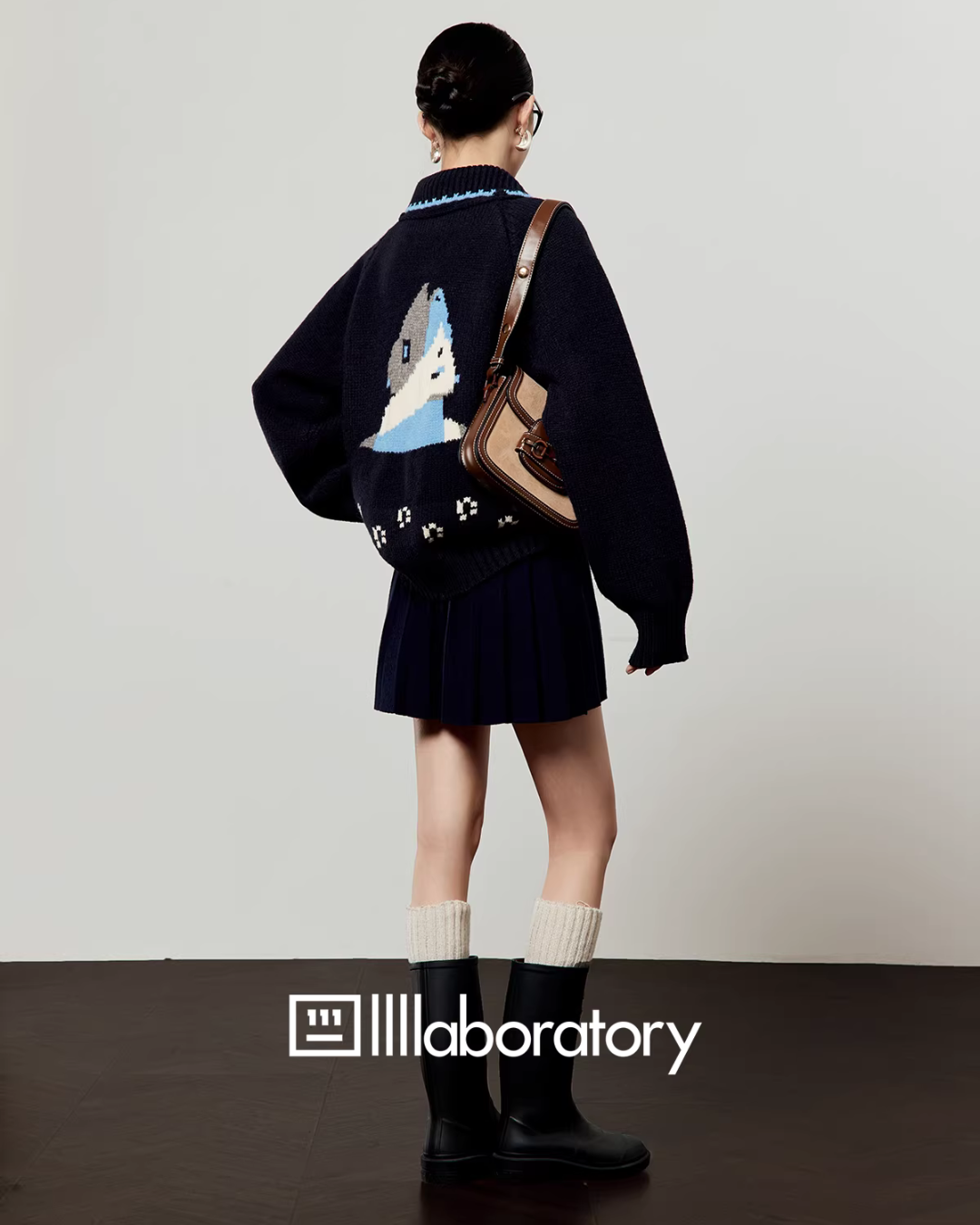 Puppy Jacquard Knit Cardigan / Mini Skirt Puppy Jacquard Knit Cardigan / Mini Skirt