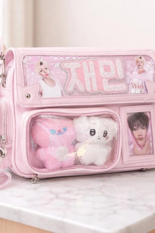 Purple Ita Shoulder Bag with Clear Window for Plushies and Pins