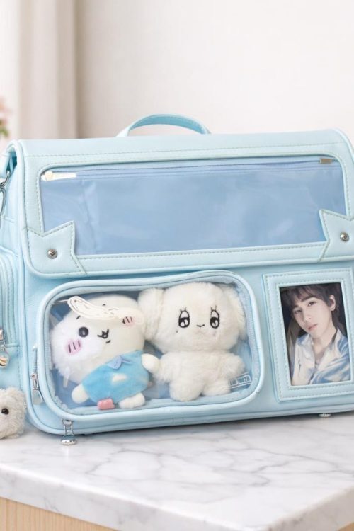 Purple Ita Shoulder Bag with Clear Window for Plushies and Pins