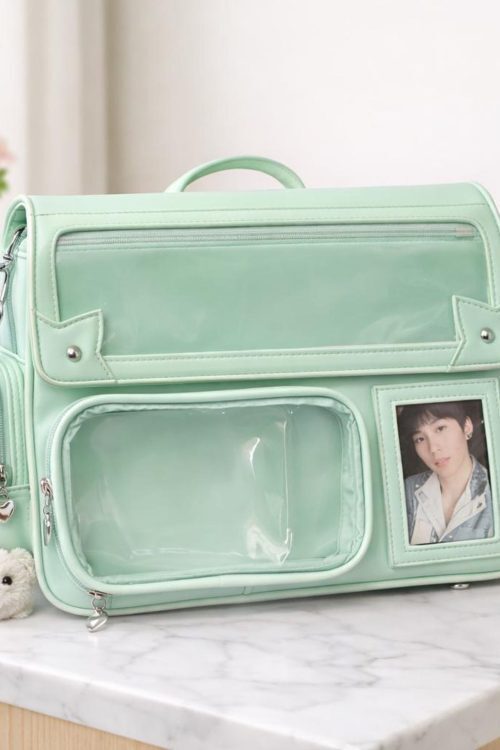 Purple Ita Shoulder Bag with Clear Window for Plushies and Pins