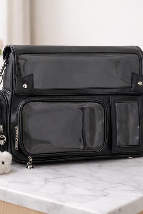 Purple Ita Shoulder Bag with Clear Window for Plushies and Pins