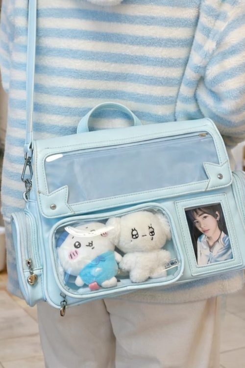 Purple Ita Shoulder Bag with Clear Window for Plushies and Pins