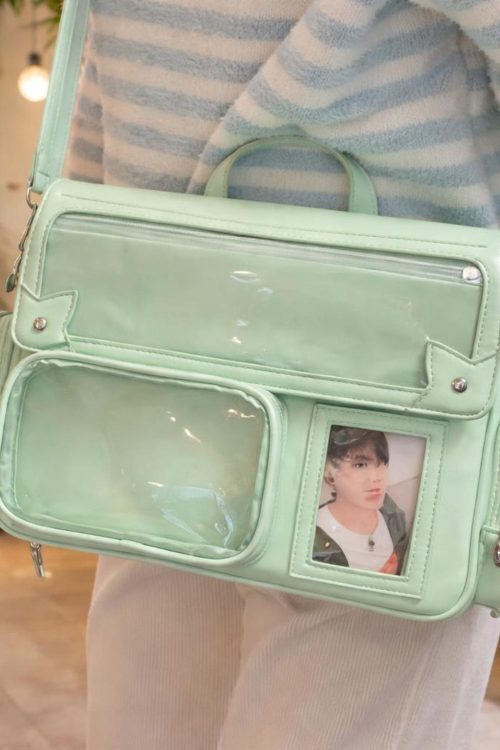 Purple Ita Shoulder Bag with Clear Window for Plushies and Pins