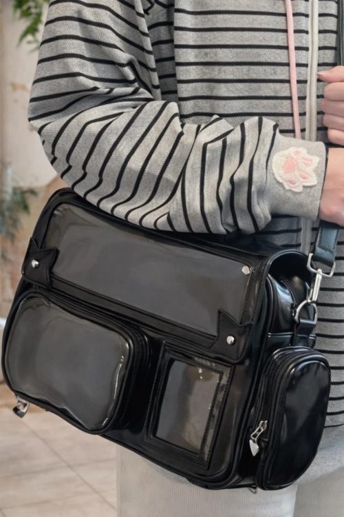 Purple Ita Shoulder Bag with Clear Window for Plushies and Pins