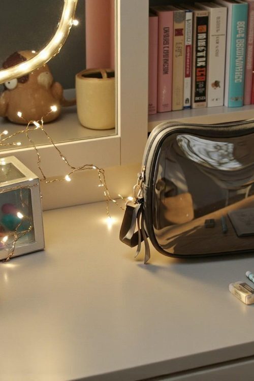 Purple Kawaii Convertible Ita Bag with Clear Window for Pin Display