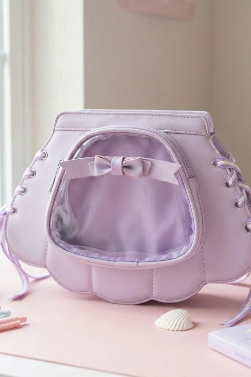 Purple Kawaii Ita Crossbody Bag for Pin Display