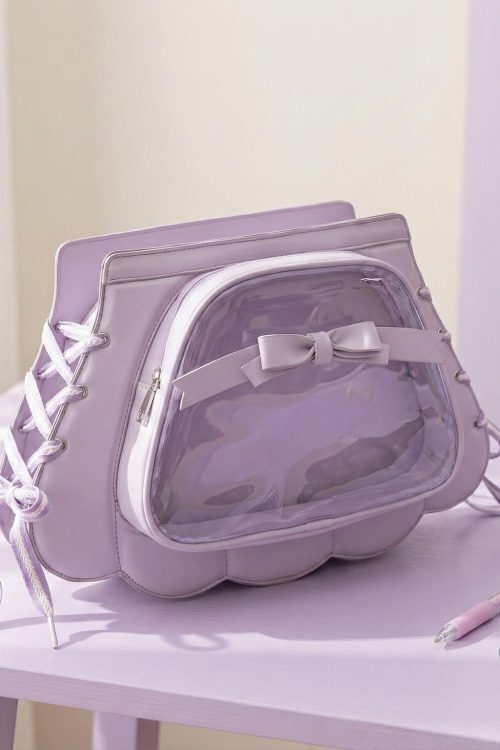 Purple Kawaii Ita Crossbody Bag for Pin Display