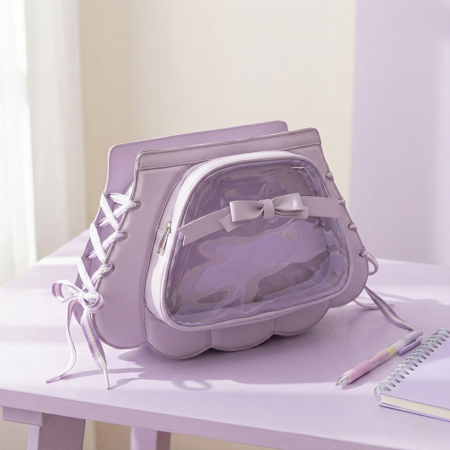 Purple Kawaii Ita Crossbody Bag for Pin Display Purple Kawaii Ita Crossbody Bag for Pin Display