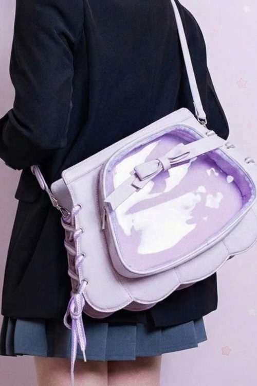 Purple Kawaii Ita Crossbody Bag for Pin Display