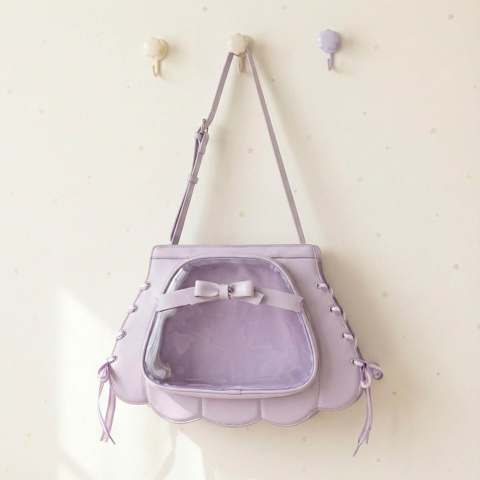 Purple Kawaii Ita Crossbody Bag for Pin Display Purple Kawaii Ita Crossbody Bag for Pin Display