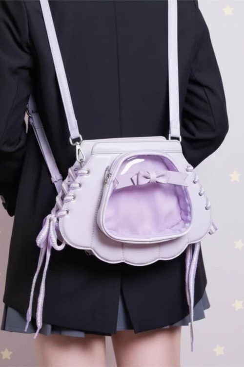 Purple Kawaii Ita Crossbody Bag for Pin Display