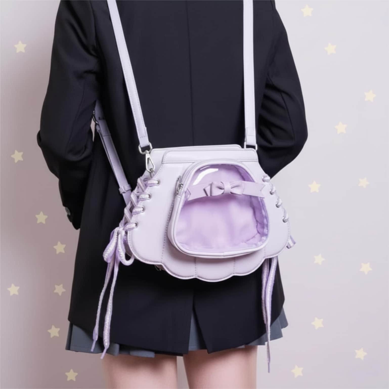 Purple Kawaii Ita Crossbody Bag for Pin Display Purple Kawaii Ita Crossbody Bag for Pin Display
