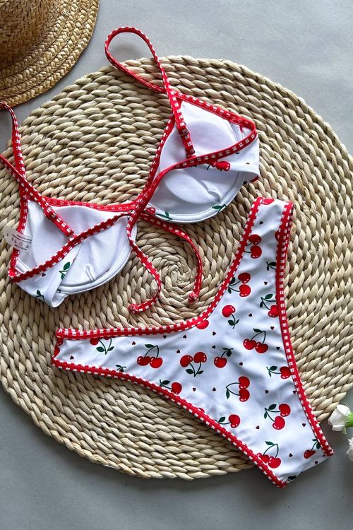 Push Up Cherry Bikini Set