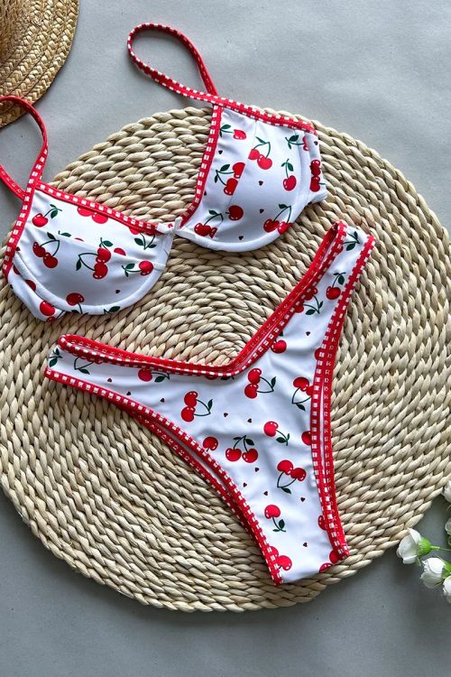 Push Up Cherry Bikini Set