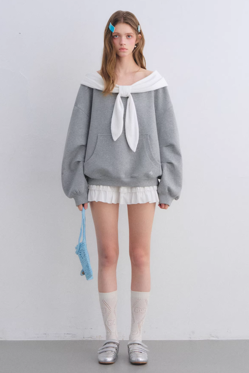 Rabbit Ear Bow Tie Loose Top