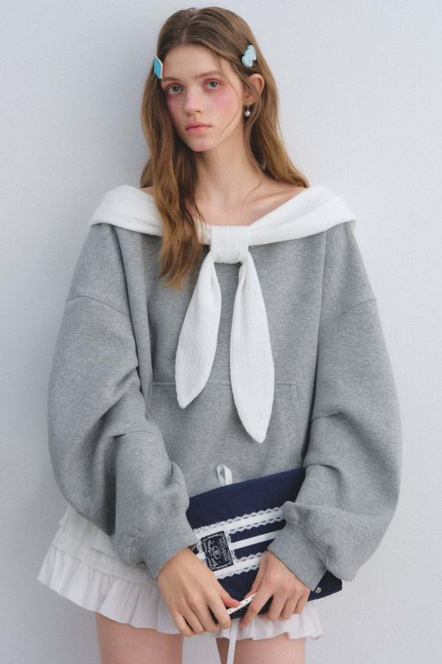 Rabbit Ear Bow Tie Loose Top