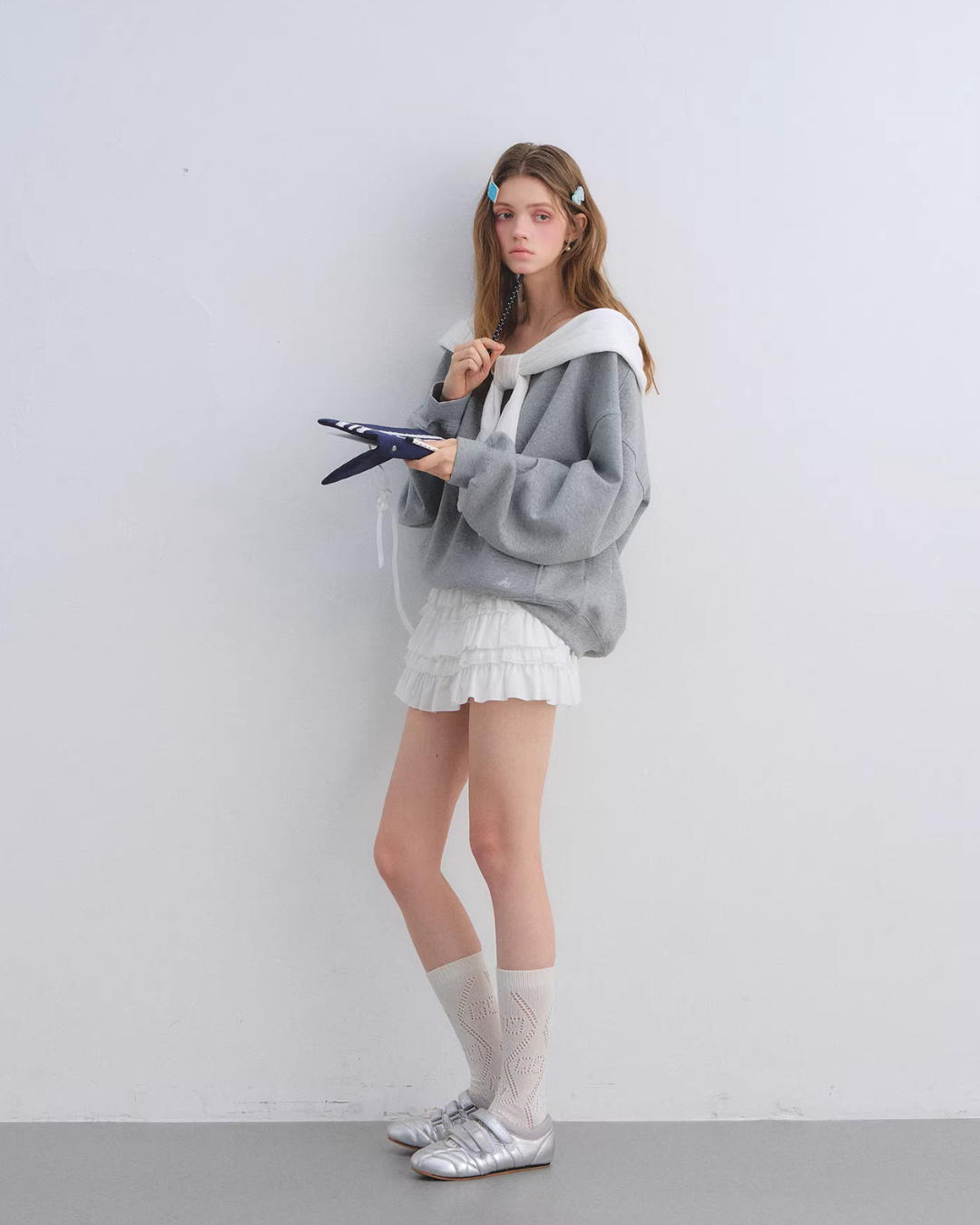 Rabbit Ear Bow Tie Loose Top Rabbit Ear Bow Tie Loose Top