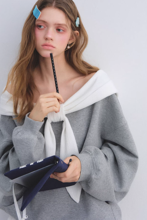 Rabbit Ear Bow Tie Loose Top