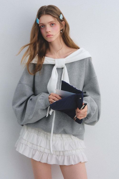 Rabbit Ear Bow Tie Loose Top