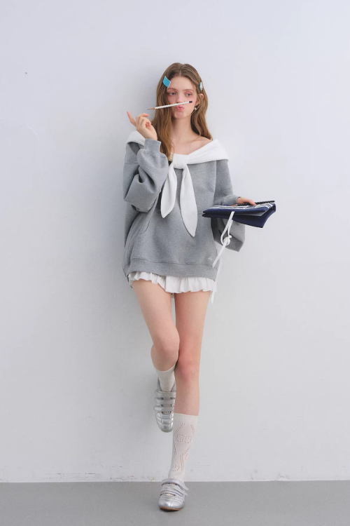 Rabbit Ear Bow Tie Loose Top