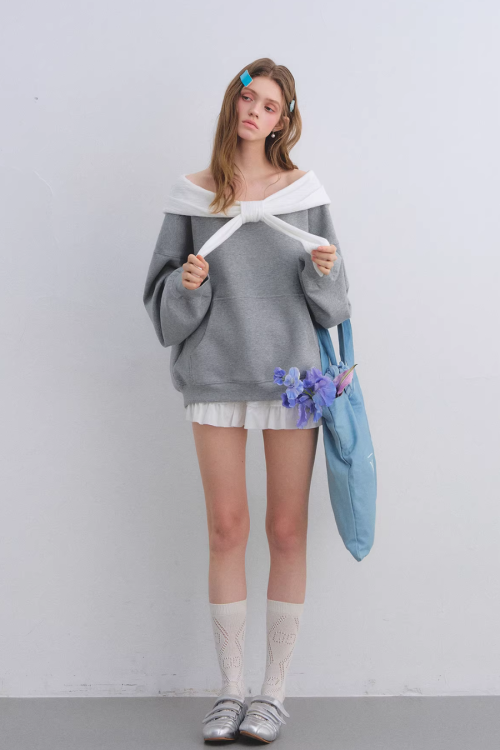 Rabbit Ear Bow Tie Loose Top