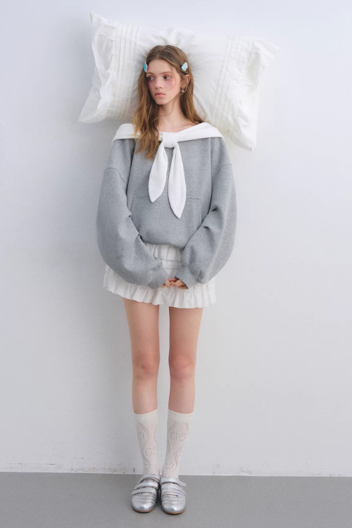 Rabbit Ear Bow Tie Loose Top