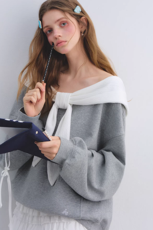 Rabbit Ear Bow Tie Loose Top