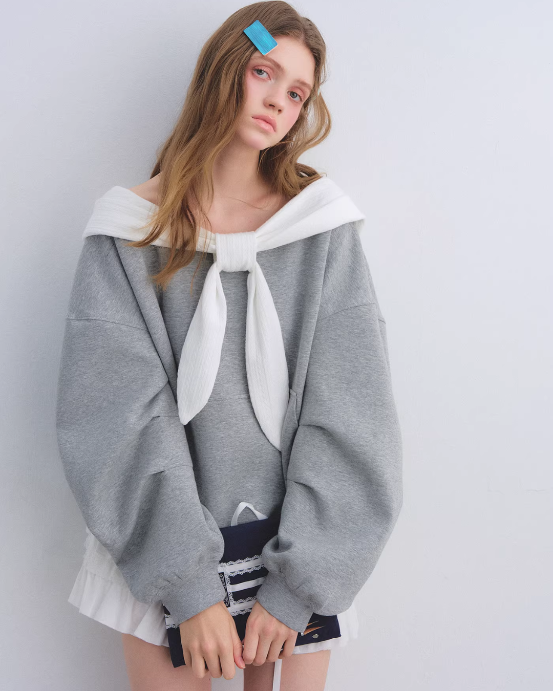 Rabbit Ear Bow Tie Loose Top Rabbit Ear Bow Tie Loose Top