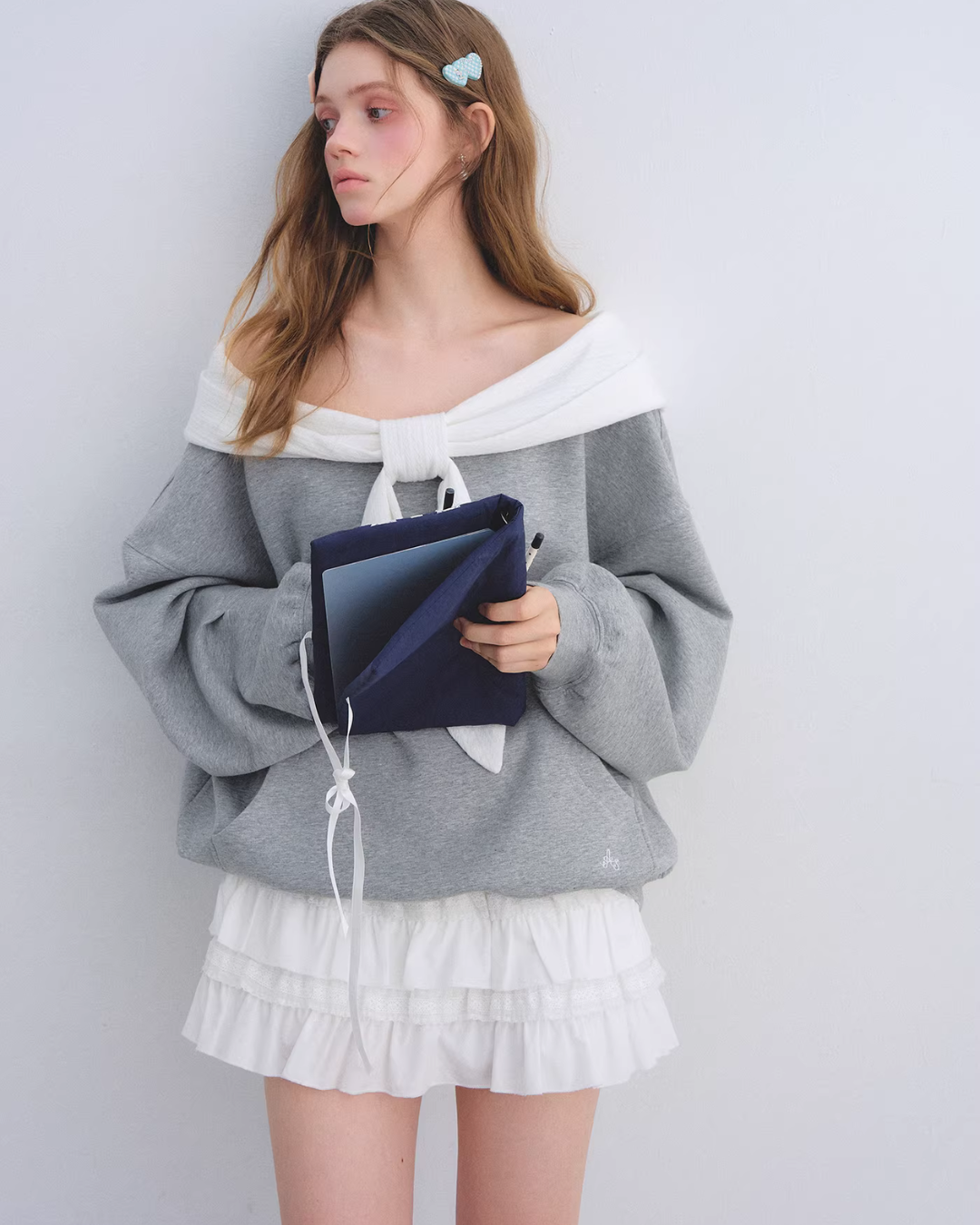 Rabbit Ear Bow Tie Loose Top Rabbit Ear Bow Tie Loose Top