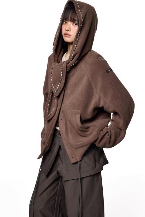 Rabbit Ear Studded Hoodie