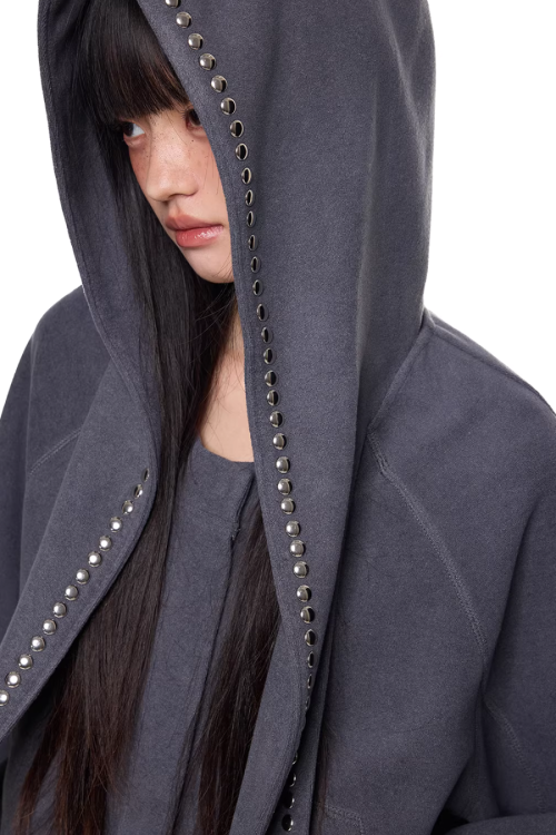 Rabbit Ear Studded Hoodie
