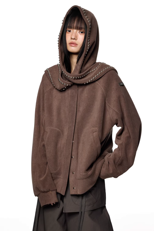 Rabbit Ear Studded Hoodie