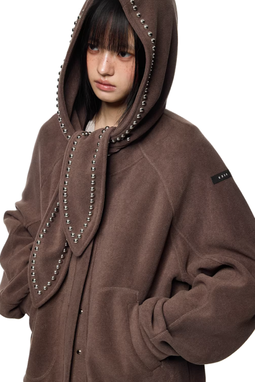 Rabbit Ear Studded Hoodie