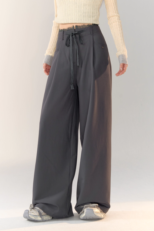Race Ribbon Loose Slacks Pants