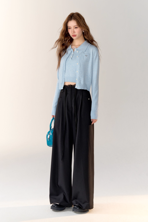 Race Ribbon Loose Slacks Pants