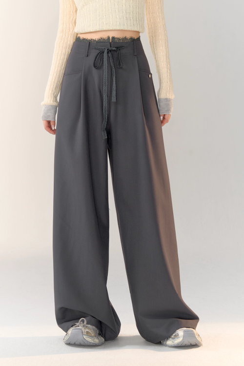 Race Ribbon Loose Slacks Pants