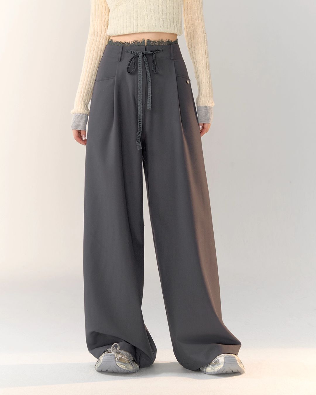 Race Ribbon Loose Slacks Pants Race Ribbon Loose Slacks Pants