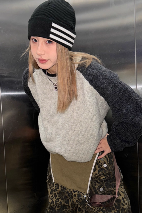 Raglan Sleeve Knit Top