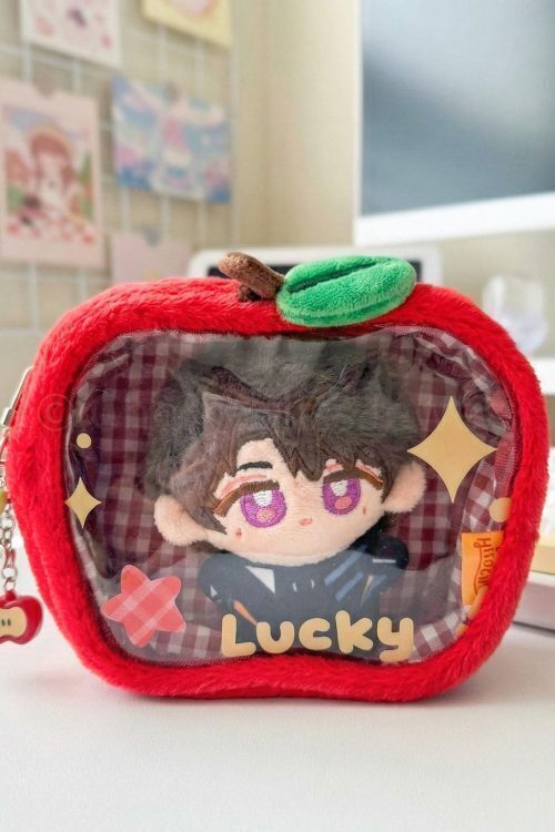 Red Apple Convertible Ita Bag with Clear Window for Plushies and Pins