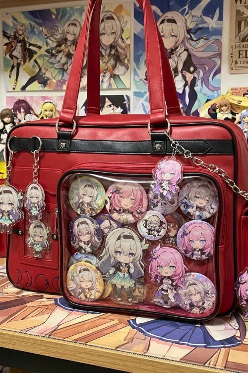 Red Ita Backpack with Clear Window for Plushies and Pins