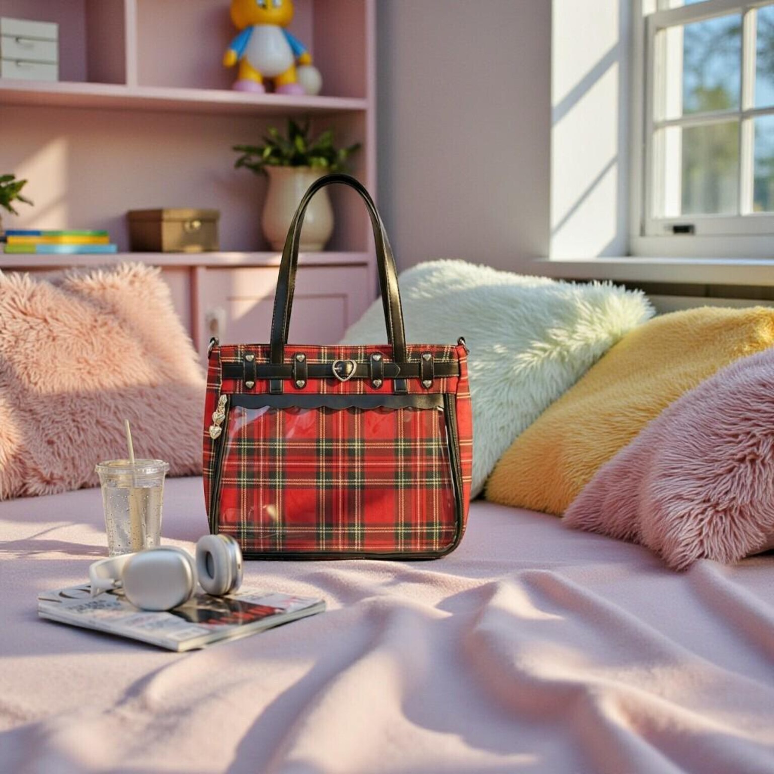 Red Kawaii Convertible Ita Bag for Pin Display Red Kawaii Convertible Ita Bag for Pin Display