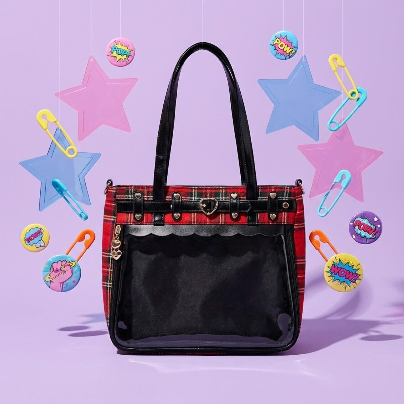 Red Kawaii Convertible Ita Bag for Pin Display Red Kawaii Convertible Ita Bag for Pin Display