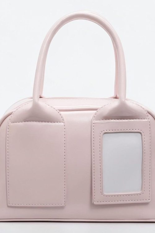 Red Kawaii Convertible Ita Bag with Clear Window for Pin Display