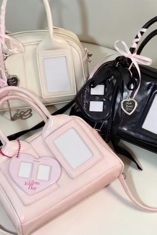 Red Kawaii Convertible Ita Bag with Clear Window for Pin Display