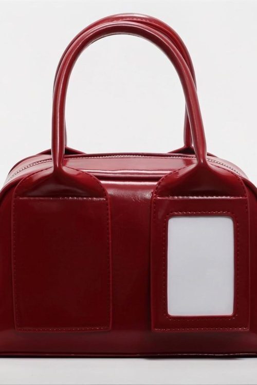 Red Kawaii Convertible Ita Bag with Clear Window for Pin Display