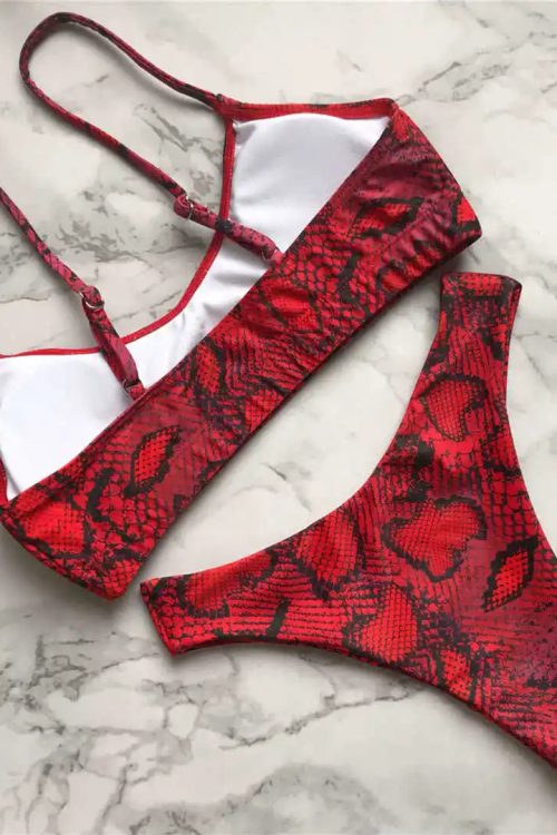 Red Snake Bikini Set