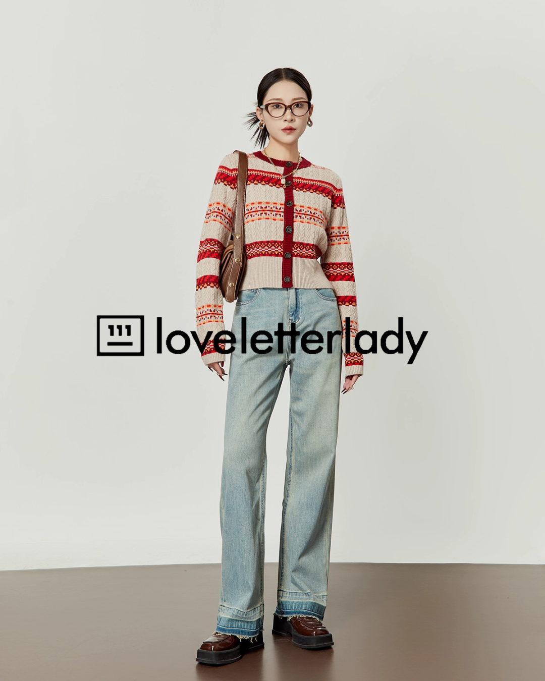 Red Striped Jacquard Knit Red Striped Jacquard Knit